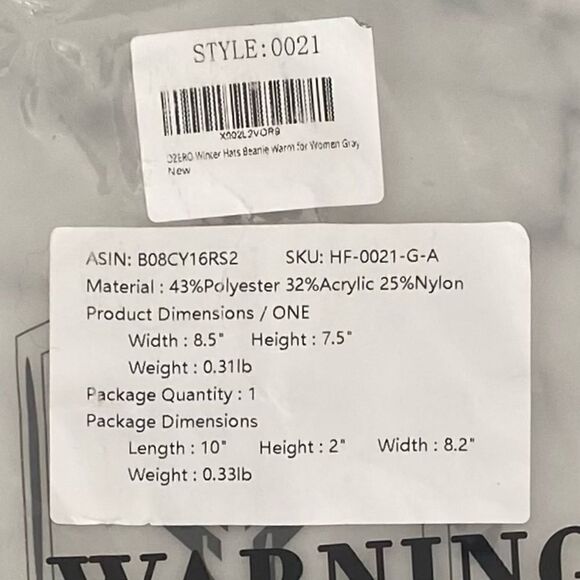 NWT OZERO Women Winter Cable Knit Beanie Hat w/Faux Fur Pom Pom & Fleece Lining. - Picture 6 of 6